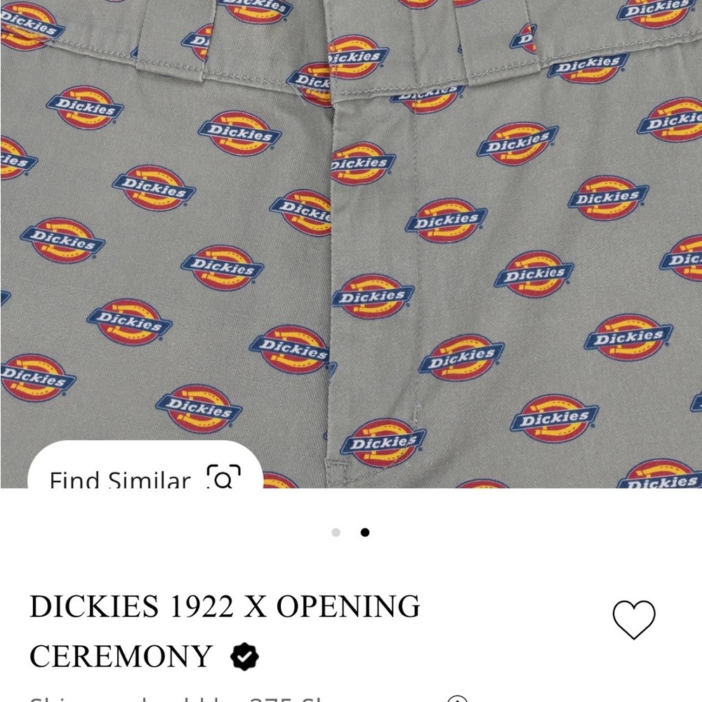 Dickies x Opening Ceremony Gray Shorts with All-Over Logo Print - Picture 3 of 3